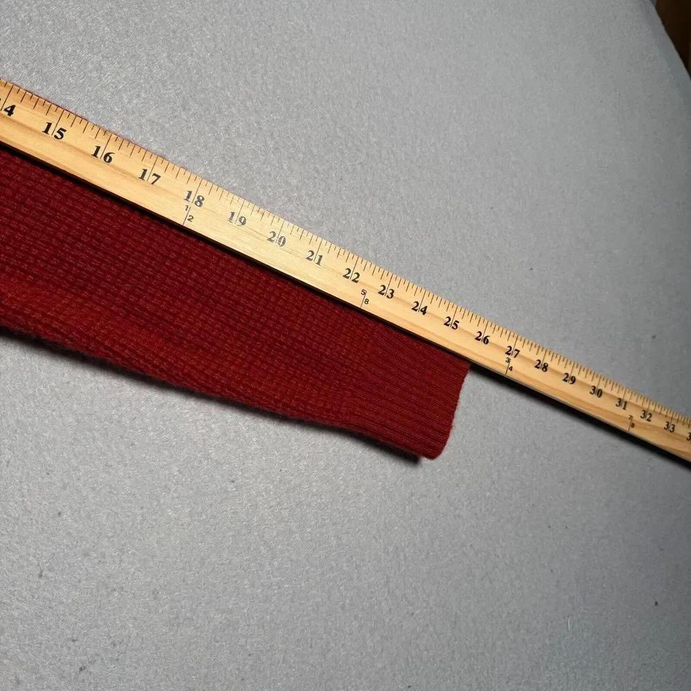 Banana Republic Wool Henley Sweater Mens Large Red Italian Yarn‎ Comfort Stretch